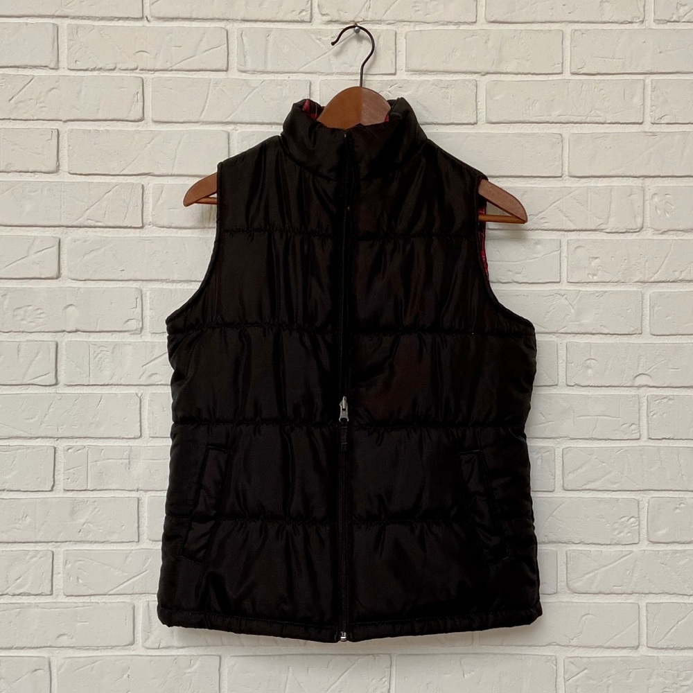 Reversible Black/Plaid Vest